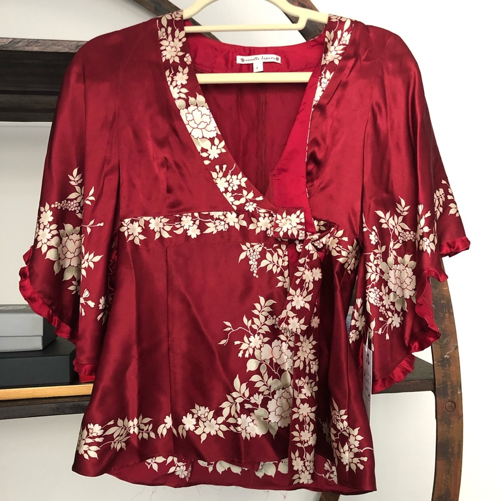 Nanette Lenore red silk kimono